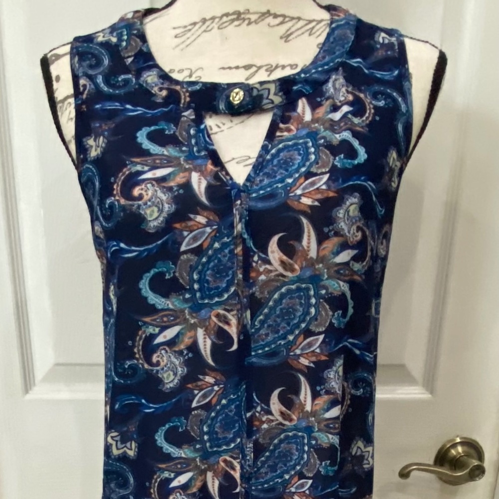 Ember, sheer, sleeveless, top. Size M